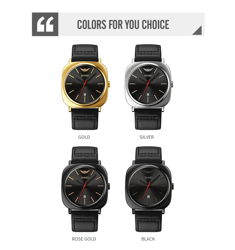 Skmei 1884 Watches Manufacturer Men Wristwatch 30m Waterproof Reloj Quartz Watch for Men with Leather Band