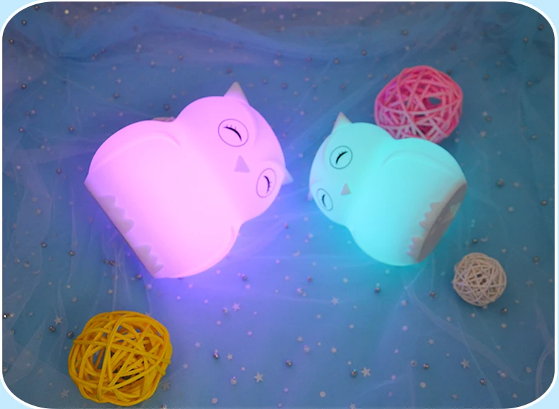 Oem Cute Owl Lamp Led Night Light Kids Desk Bedroom Sleep Veilleuse 3d ...