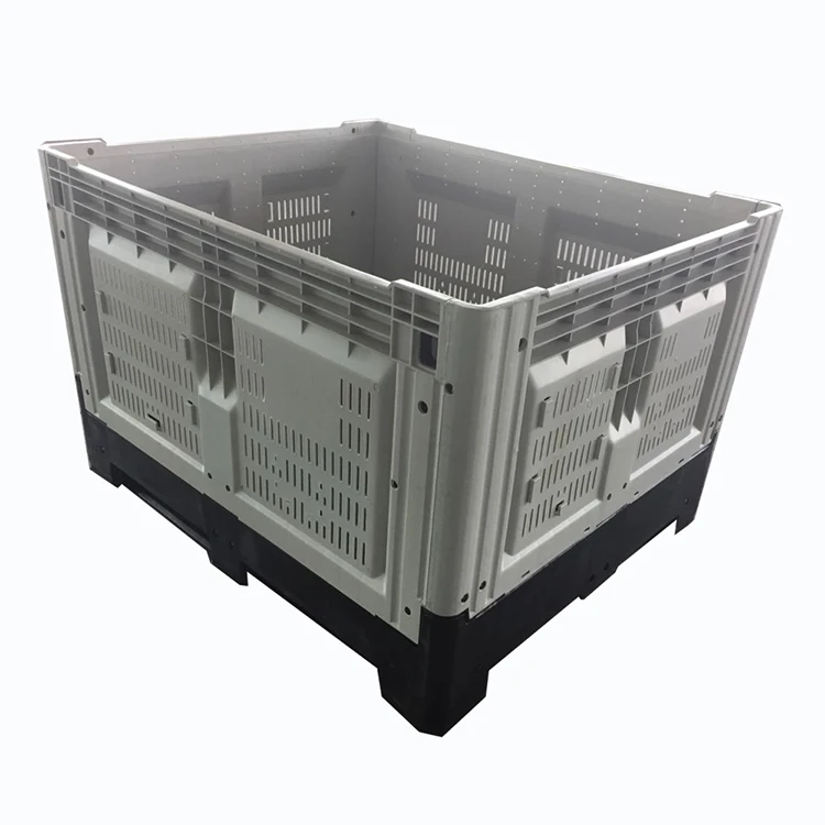 Heavy duty Circulation China Warehouse Plastic Foldable Bins Collapsible Bulk Container with Lid