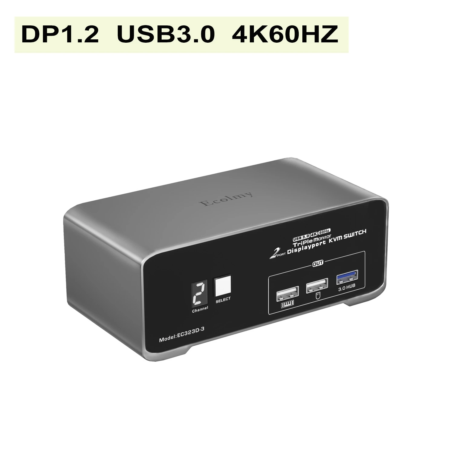 2port Triple Monitor Dp Kvm Switch Usb3.0 Dp1.2 Kvm Switch Ec323d3