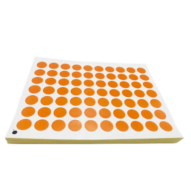 15 x 15 mm,Orange round sticker Sticky enough to write by hand,
