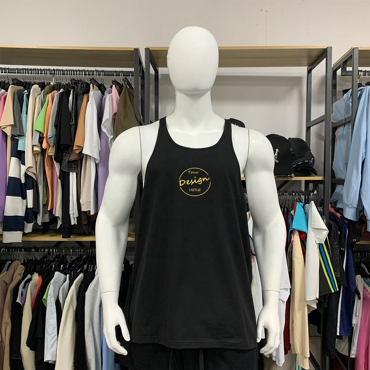 JL64D Wholesale Men’s Muscle Mens tank Top Sleeveless Travel Gym Workout Bodybuilding Fitness Stringer tank Top