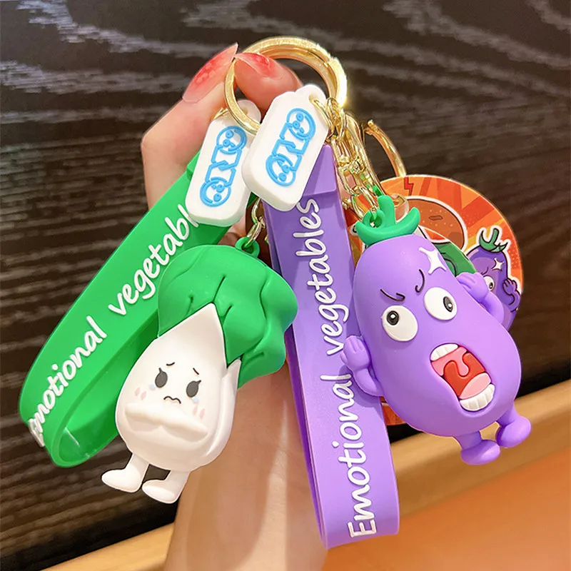 Creative 3d Pvc Cartoon Keychain Cute Soft Rubber Schoolbag Pendant Car