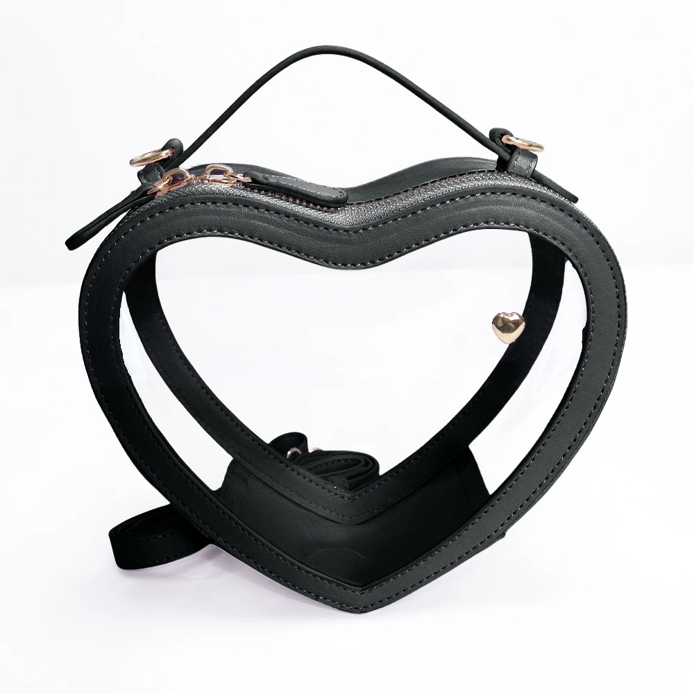 New Design Valentine's Day PU PVC Vinyl Heart Purse Custom Logo