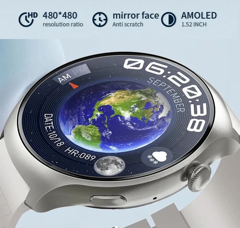 New Trend Stainless Steel Metal Leather Strap Connected Reloj Inteligente Hombre SmartWatch Wireless Charger Smart Watch for Men