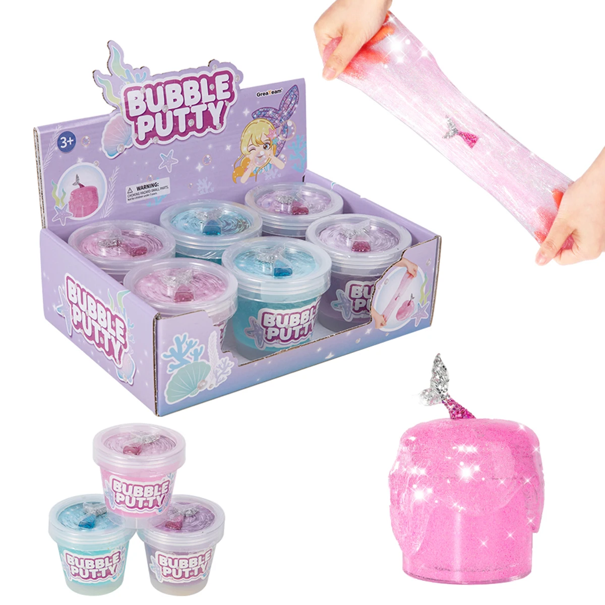 Кристаллическая Шпаклевка Русалка для девочек и мальчиков, игрушки для снятия стресса, прозрачная слизь