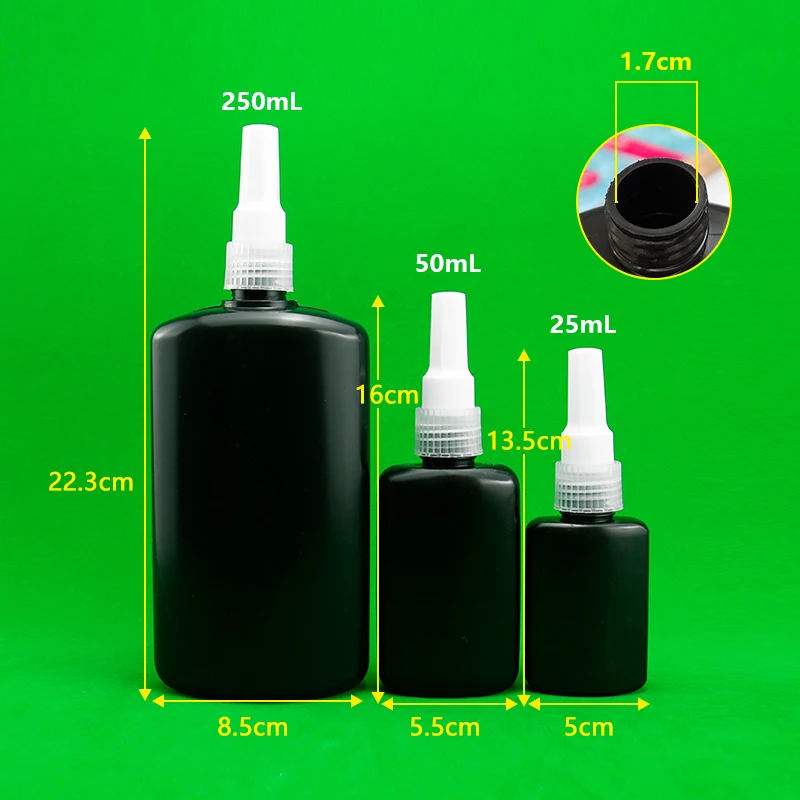 product 25ml 50ml 250ml ldpe anaerobic uv glue bottle with screw cap dropper plastic bottles for chemical packaging-27