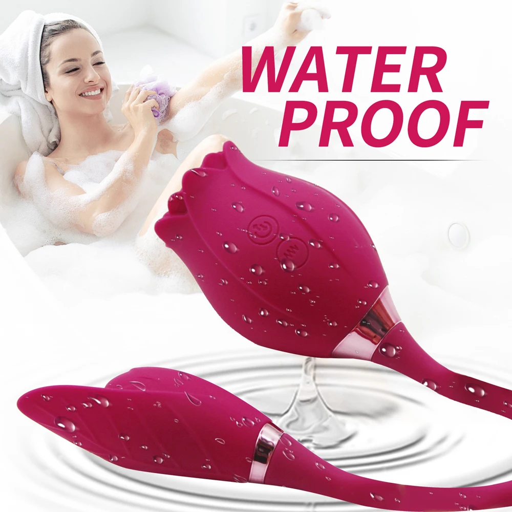 Niusida New Product 2 in 1 Sex Toys for Women Vibrator Female Clitoris Breast Massager Vibrator Rose Long Rose Vibrator