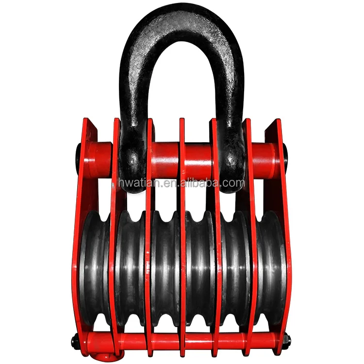 Heavy Duty Double Sheave Pulley Block Multi Sheave Snatch Block Crane Pulely Block With Hook