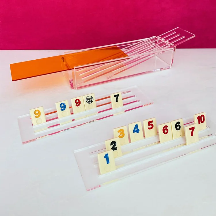 Рамми куб плитка игра с люцитовой коробкой семейная настольная игра румми домино игры демонстрационный чехол