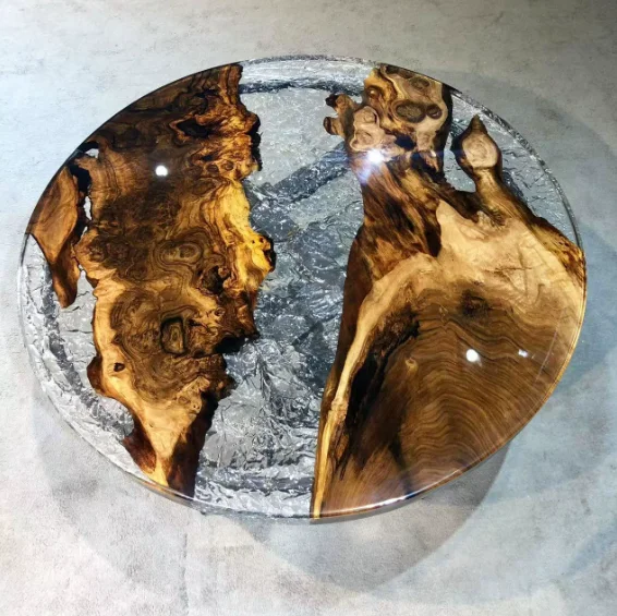 Wood Office Table Royal Design Dining Room Sustainable Epoxy Resin River Table Conference Table Walnut Luxury Modern Natural