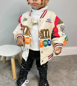 High Quality Chenille Embroidery Varsity Jacket Custom Logo Patch Letterman Jacket Vintage Baseball Jacket for Kids