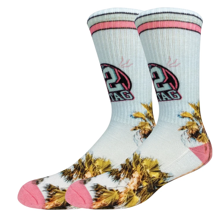 Wholesale Custom Logo Design 3D Printing Sublimation Digital Picture Blank Socks Crew Funny High Quality Men Socks
