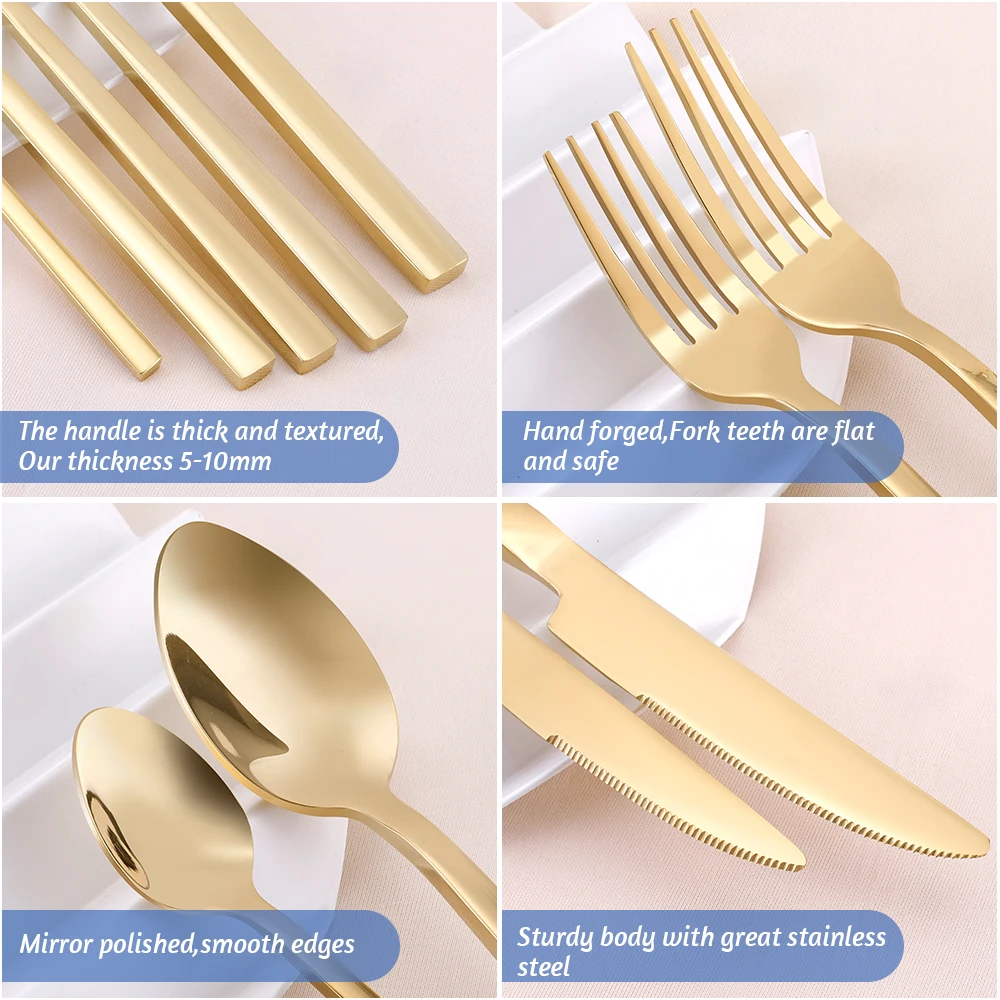 Wholesale Restaurant Cutlery Gold Cutlery Sets Stainless Steel Flatware