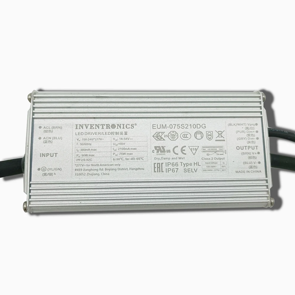 Inventronics Led Driver Eum 075s210dg 75w Programmable Ip66ip67 Driver 24v 36v 48v 54v Led 3650