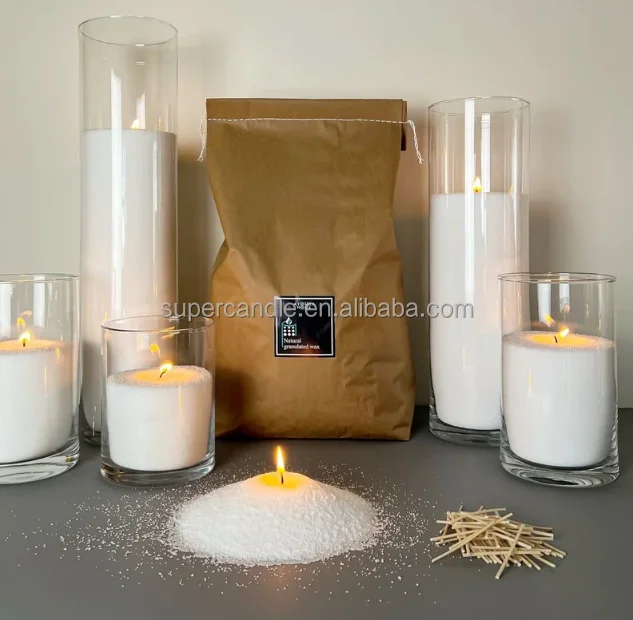 Wholesale Natural Sand Wax Candles Pearled Candle Colored Scented