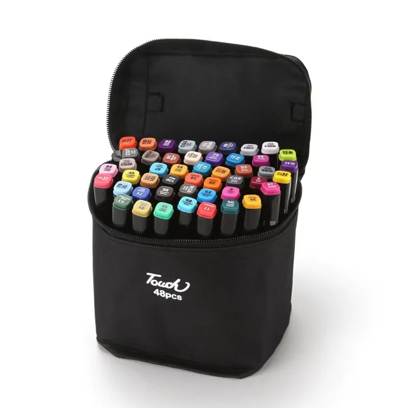 Custom Logo Cheap 60-262 Color Double Head Permanent Alcohol Based Sketch Marker Set with DDP Shipping for Coloring