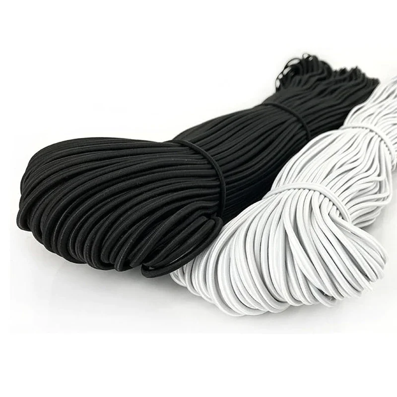 Thin black elastic cord 1mm