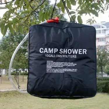 Camping Shower Bag, Solar Heating Portable Shower Bag 40L/10 Gallon Camp  Shower Removable Hose & Switchable Shower Head