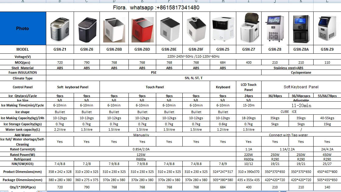 2022 Latest Ice Maker Portable Mini Cube Maker Household Ice Maker 12kg
