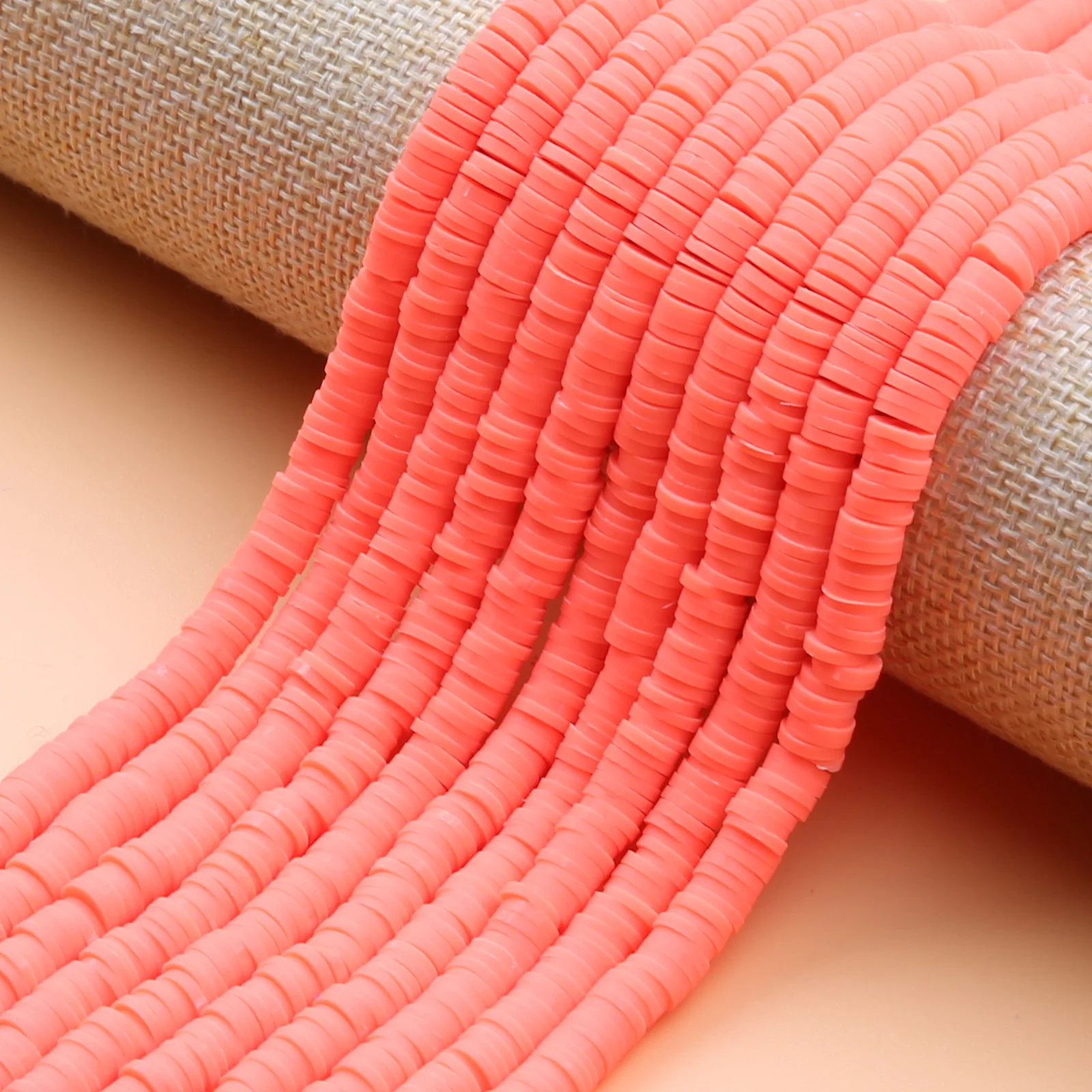 Customize 4mm 6mm Polymer Clay Beads Loose Spacer Beads For Jewelry