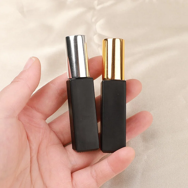 5ml 10ml Matte Black Mini Bottle Empty Fine Mist Travel Perfume Bottle Glass Screw Black Aluminium Sprayer