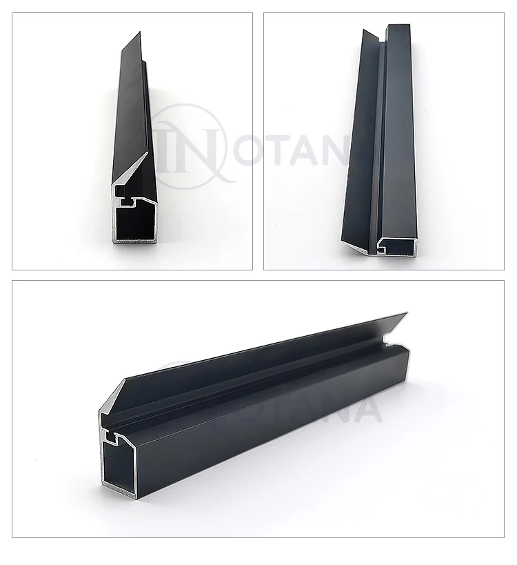 Anodized Black Profile for Wardrobe Door Aluminium Furniture Profiles ...