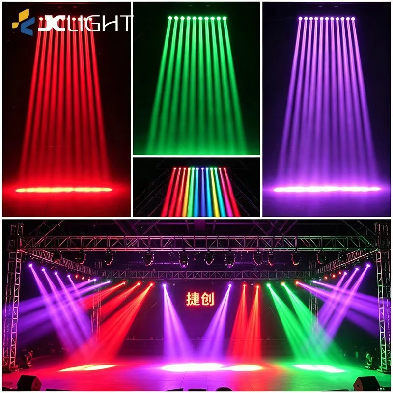 Hot Sale Dj Equipment Disco Luces 10x40w Stage Led Lights Bar 10pcs Rgbw 4in1 Led Beam Moving Head Pixel Control Dj Light