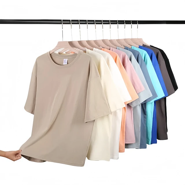 210Gsm 300Gsm Heavyweight Oversized Men's T-shirts Manufacturers Custom 100% Cotton Blank Unisex Custom T-Shirt
