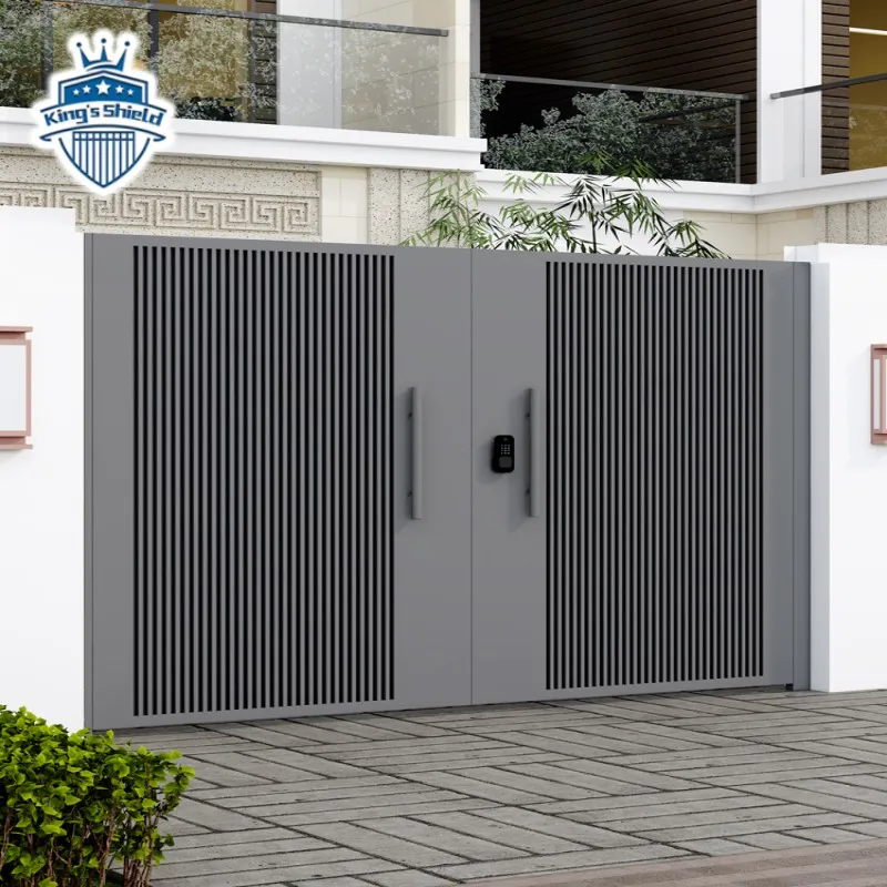 External Building Gate Exterior Waterproof Aluminum Double Swing Gate for Modern Villa ...