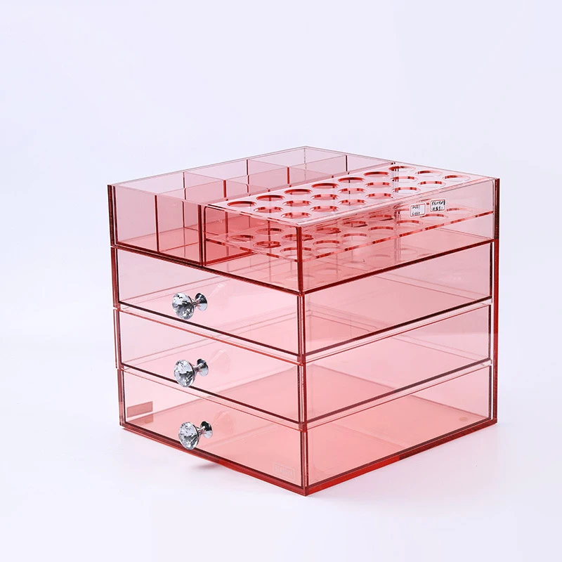 Custom Rectangular Cosmetic Storage Box Dust-proof Transparent Display Drawer Storage Box