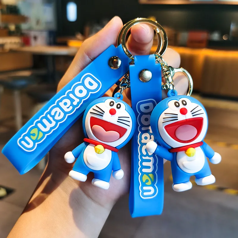 Fashion Promotional Gift Pvc Keychain Doraemon Keychain With Gold Ring ...