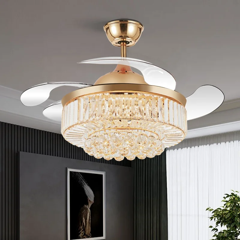 Хрустальный потолочный вентилятор для люстры 2002E со светодиодной подсветкой 110 В 220 в 48 дюймов с дистанционным