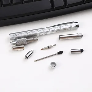 9 in 1 Multi-functional Tool Pen with LED light Screwdrivers Touch Screen Ruler Spirit Level Bottle Opener Custom Logo Ball Pen