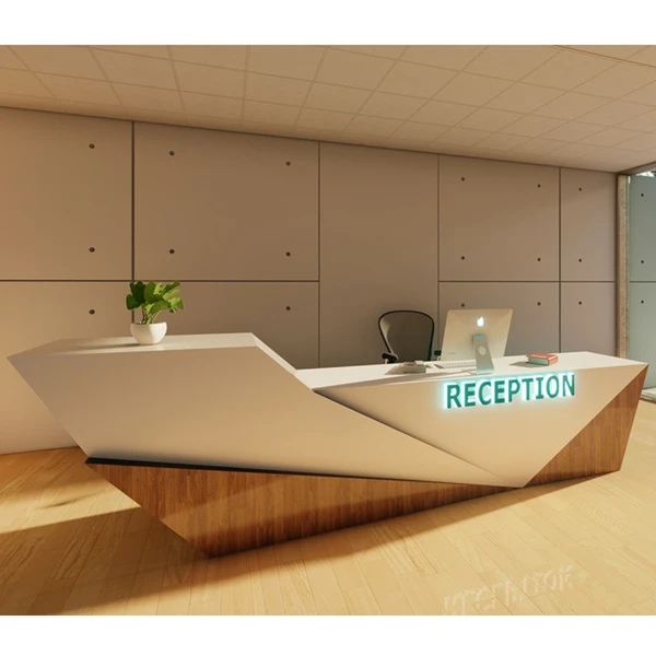 Hospital Reception Table Design White Marble Hotel Front Furniture