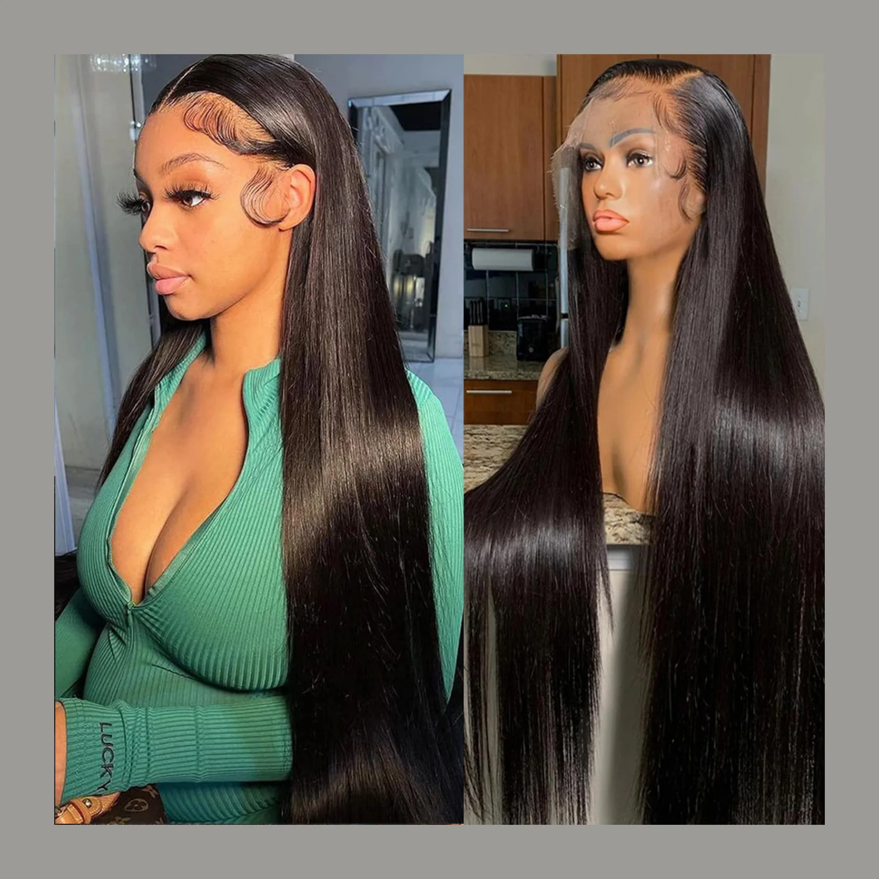 Wholesale Hd Lace Wig 100% Virgin Human Hair, Pre Plucked Peruvian Straight  Long Human Hair Wigs for Black Women