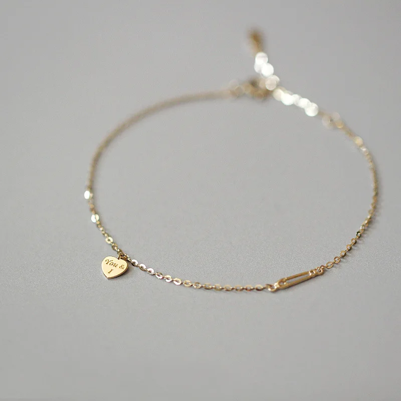 Charming Girl 14k Gold Filled Heart Charm Bracelet