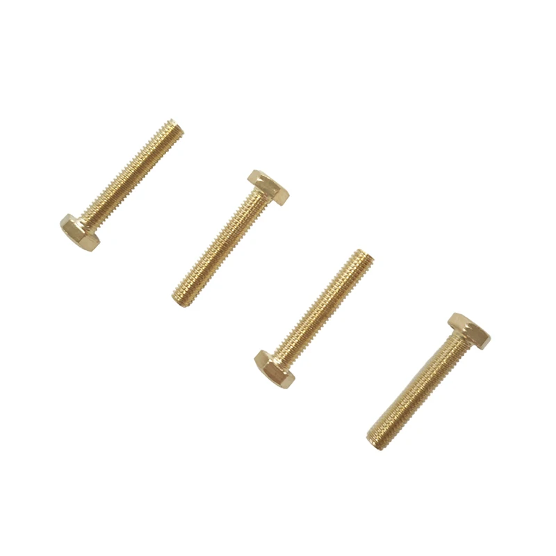 Brass Fastener DIN933 Hex Bolts with Plain Finish Hex Head