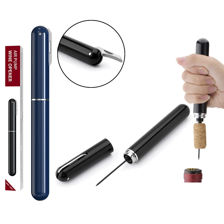 Top seller custom pen style bar accessories gifts air pump wine opener corkscrew wine bottle opener