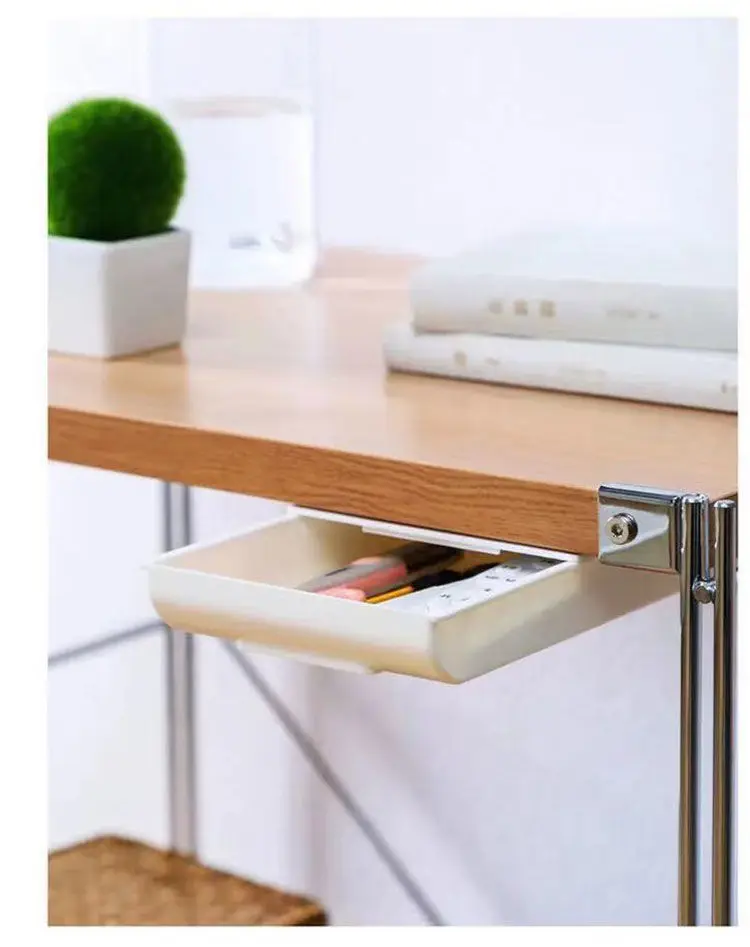 Under the new desk, sticky fixed square office stationery makeup pen drawer storage box storage shelf manufacture