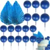 20 pg dark blue foam ball paper fan set