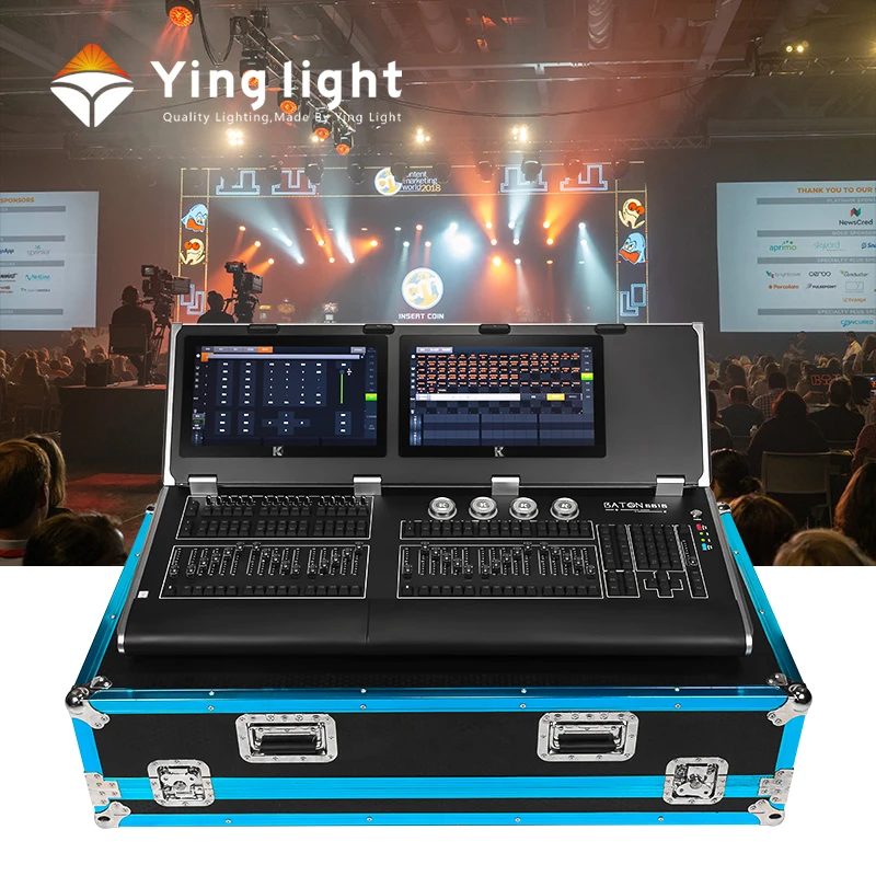 Dual Screen King Kong 6616 DMX DJ Disco Stage Lighting Console Controller  With Flight Case