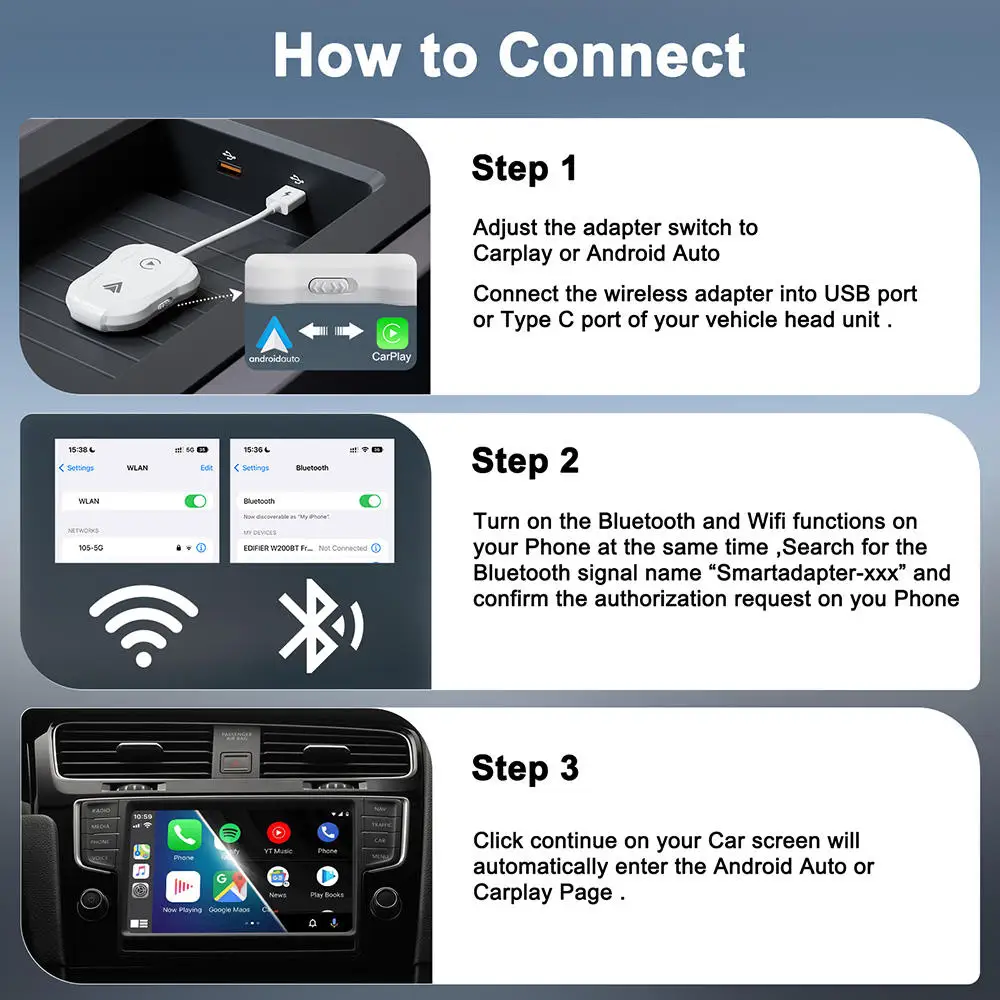 Wireless Carplay For Apple Auto Adapter 2 In 1 Multifunction Usb Card Reader Portable Wireless Carplay Adapter factory