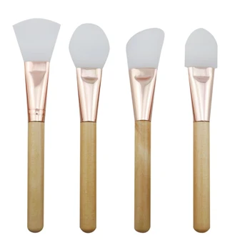 Private Label Small Clay Mask Applicator Soft Synthetic Face Facial Mask Brush Makeup Clear Handle White Mini Foundation Brush