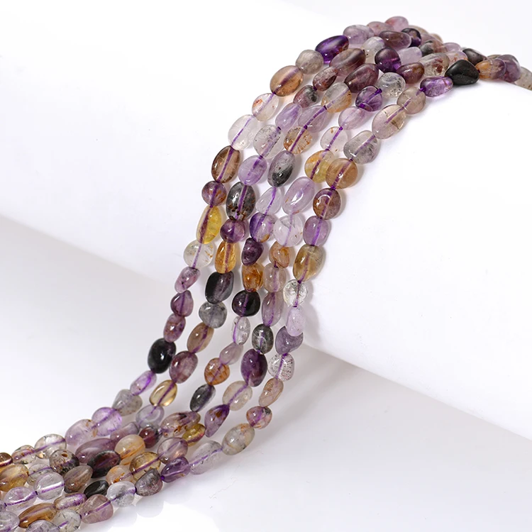 Fili Di Perle Di Pietra Mica Naturale Di Lepidolite / Viola All - Foto 6