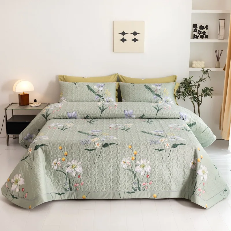 AOYATEX Spring Flower Printed Microfiber Duvet Bedding Sheet Quilt Set