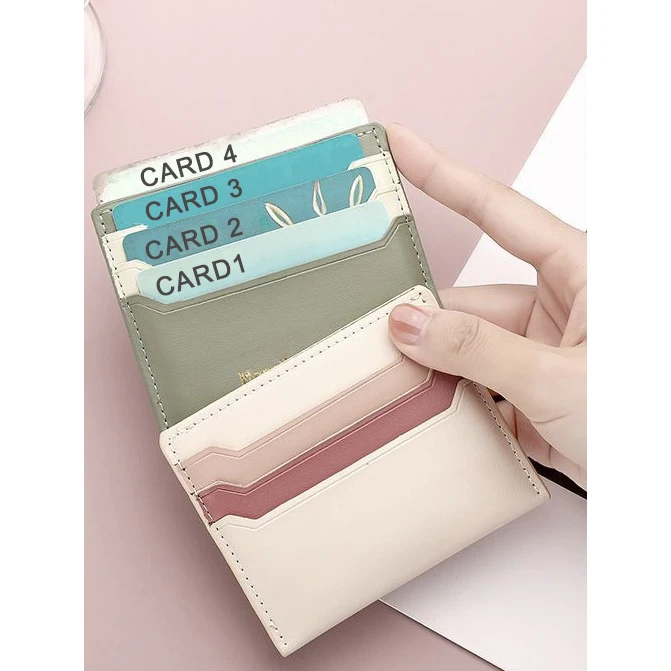 New Design Custom Logo PU Leather Card Holder Coin Purse Slim Luxury Ladies Purse Wallet Cardholder Clip 2024 Small for Women