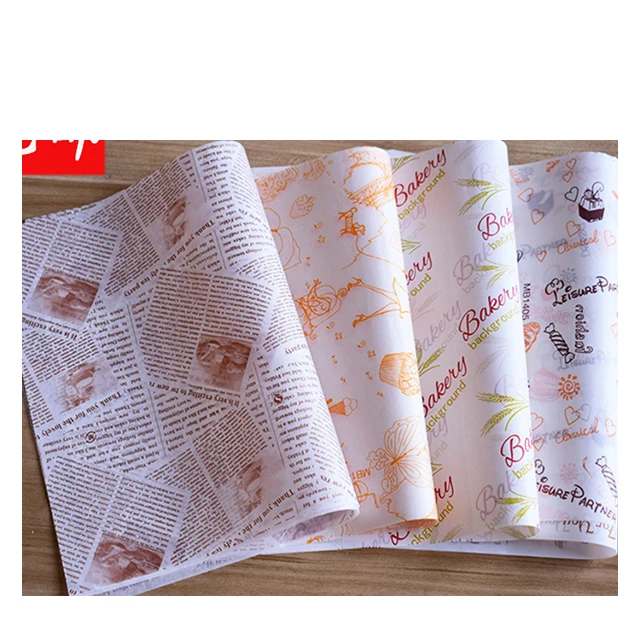 Factory wholesale food packaging paper fast food wrapping paper wax paper for hamburger fried chicken