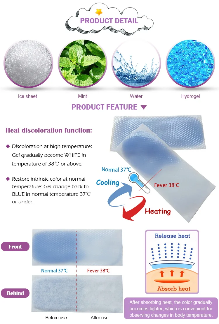 disposable headache heat relieve plaster baby