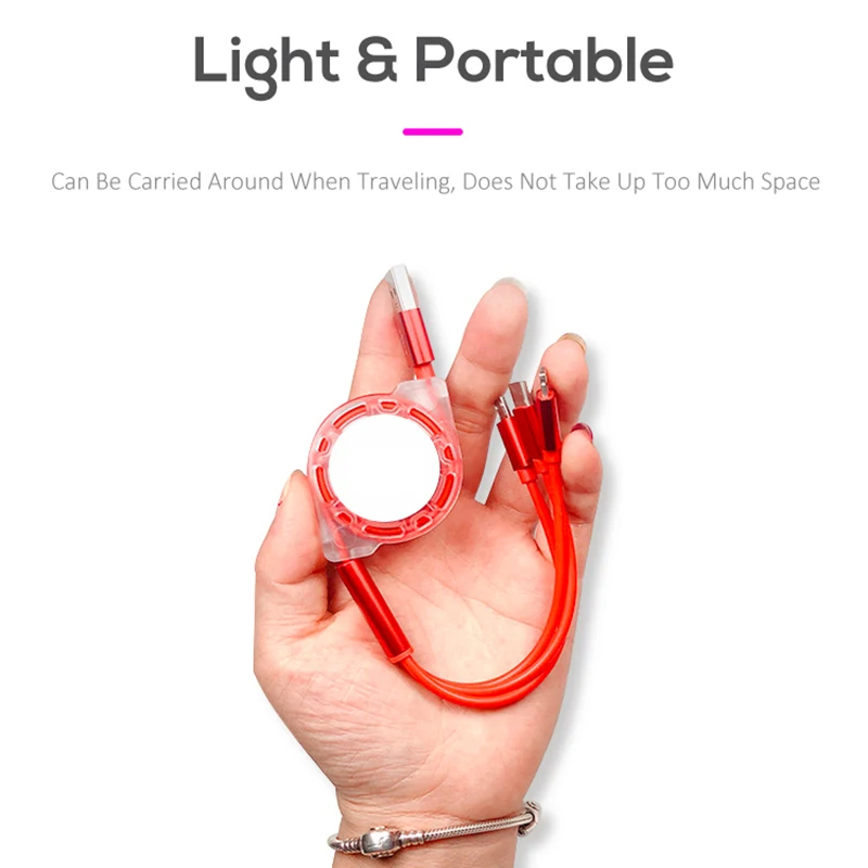 3 в 1 Usb-кабель, портативный мобильный телефон TPE Usb-кабель для зарядки